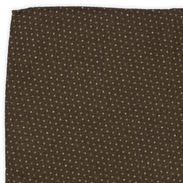 VANNUCCI Milano Handmade Brown Dot Wool Pocket Square NEW 32cm x 32cm Sale