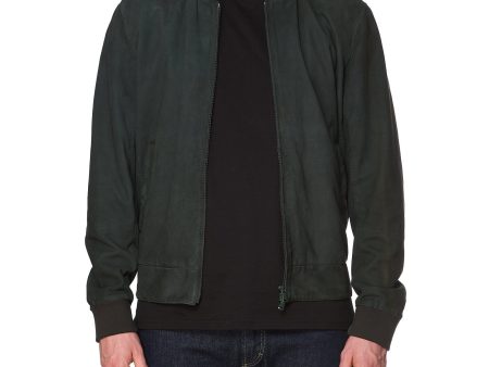 BRUNELLO CUCINELLI Green Suede Leather Bomber Jacket Size L Online Sale