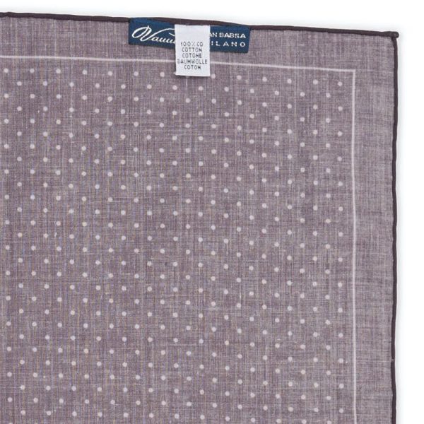 VANNUCCI Milano Handmade Purple Dot Cotton Pocket Square NEW 33cm x 32cm Online now