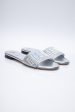 FENDI Signature Crystal-Embellished Slides 37.5 (New) For Sale