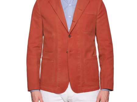 BOGLIOLI Galleria Orange Garment Dyed Cotton 4 Button Unlined Jacket 50 NEW US 40 Discount