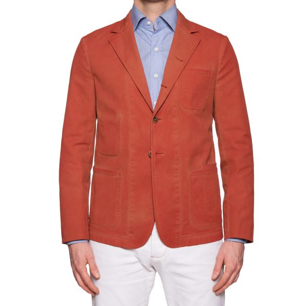 BOGLIOLI Galleria Orange Garment Dyed Cotton 4 Button Unlined Jacket 50 NEW US 40 Discount