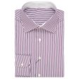 BESPOKE ATHENS Handmade Purple Striped Poplin Cotton Dress Shirt 41 NEW 16 For Cheap