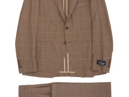 BELVEST  Jacketinthebox  Brown Prince of Wales Super 130 s Wool Suit EU 50 NEW US 40 Online now