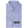 BESPOKE ATHENS Handmade Blue Striped Cotton Poplin Dress Shirt NEW Fashion