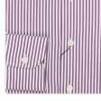 BESPOKE ATHENS Handmade Purple Striped Poplin Cotton Dress Shirt 41 NEW 16 For Cheap