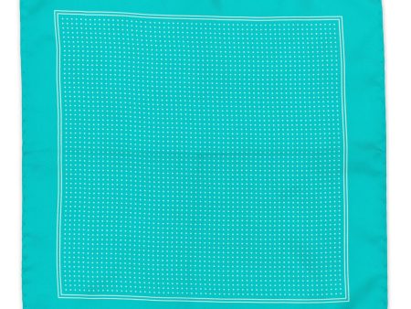 VANNUCCI Milano Handmade Turquoise Dot Silk Pocket Square NEW 31cm x 31cm Discount