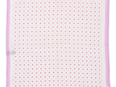 VANNUCCI Milano Handmade White-Purple Dot Linen Pocket Square NEW 32cm x 31cm Online