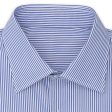 BESPOKE ATHENS Handmade Blue Striped Cotton Poplin Dress Shirt NEW Fashion