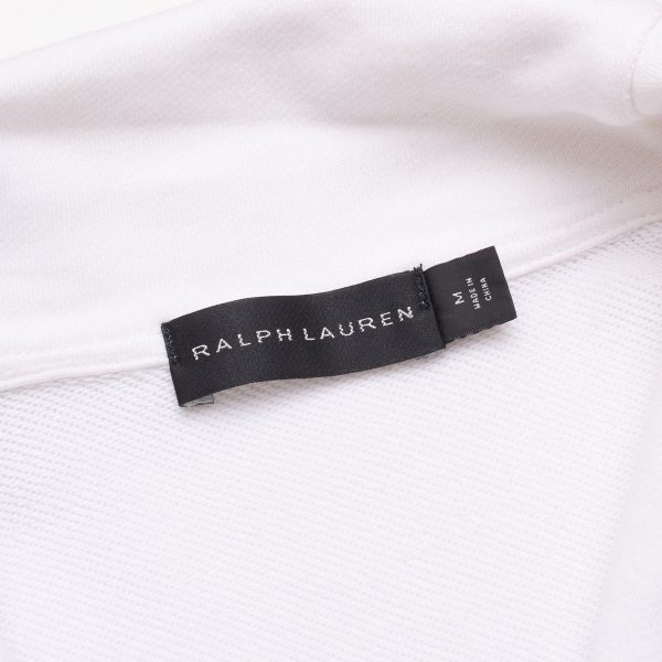 RALPH LAUREN Black Label White Cotton Shawl Collar Cardigan Sweater Size M Online now