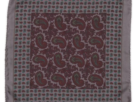 VANNUCCI MILANO Handmade Multicolor Paisley Silk Pocket Square NEW 33cm x 33cm For Sale