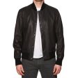 BOTTEGA VENETA Black Sheepskin Leather Bomber Jacket EU 50 NEW US M Online now