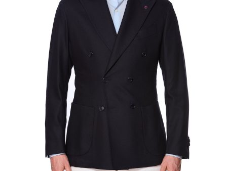 SARTORIA PARTENOPEA Navy Blue Wool-Cashmere DB Jacket Blazer EU 50 NEW US 40 Cheap