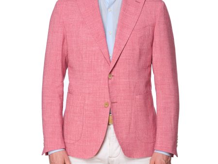 SARTORIA PARTENOPEA Pink Linen Unlined Jacket NEW Current Model Online