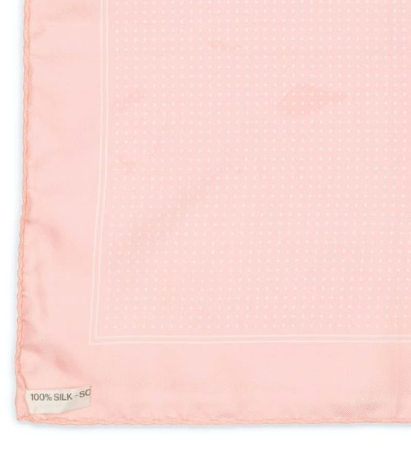 VANNUCCI Milano Handmade Pink Dot Silk Pocket Square NEW 31cm x 31cm Cheap