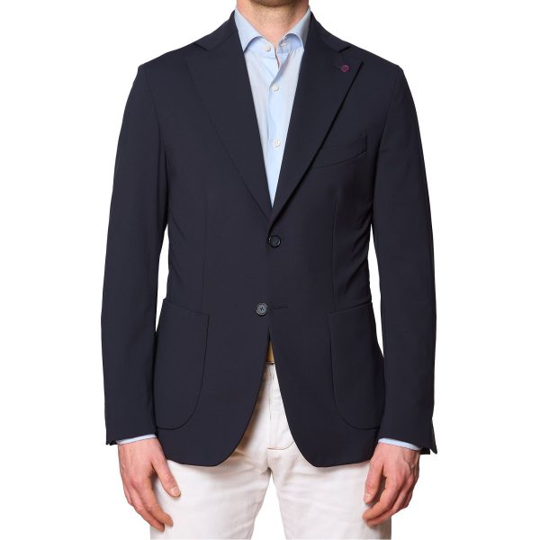 SARTORIA PARTENOPEA Navy Blue Stretch Jacket EU 50 NEW US 40 Current Model on Sale