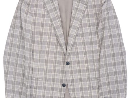 BELVEST Gray Plaid Super 120 s Wool Blazer Slim Fit Jacket NEW Cheap