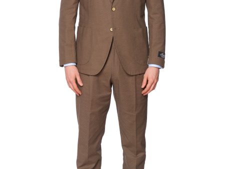 BELVEST Brown Houndstooth Comfort Cotton Suit EU 50 NEW US 40 Slim Fit Online Hot Sale