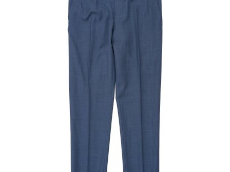 BESPOKE ATHENS Handmade Blue Super 120 s Flat Front Pants EU 48 NEW US 32 Discount