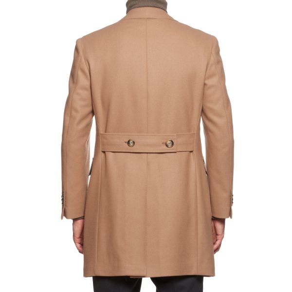 DAVID BROWN Wool Flannel Peak Lapel Camel Color Coat NEW on Sale