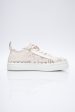 CHLOÈ Beige Lace-Up Lauren Sneakers 39 Cheap