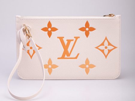 Louis Vuitton Wristlet Pochette Degrade Neutral Empreinte Leather (New) Cheap