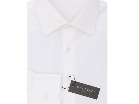 BESPOKE ATHENS Handmade White Cotton Poplin Dress Shirt EU 39 NEW US 15.5 Cheap