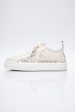 CHLOÈ Beige Lace-Up Lauren Sneakers 39 Cheap