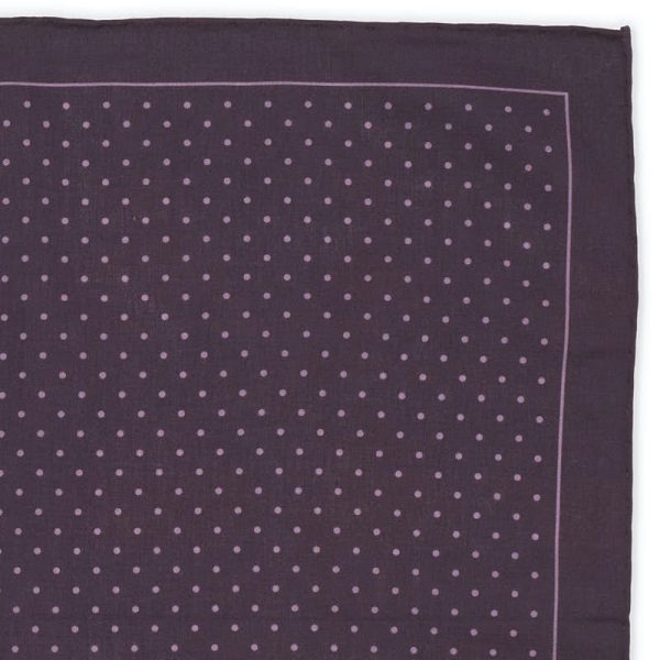 VANNUCCI Milano Handmade Purple Dot Cotton Pocket Square NEW 33cm x 32cm Online now