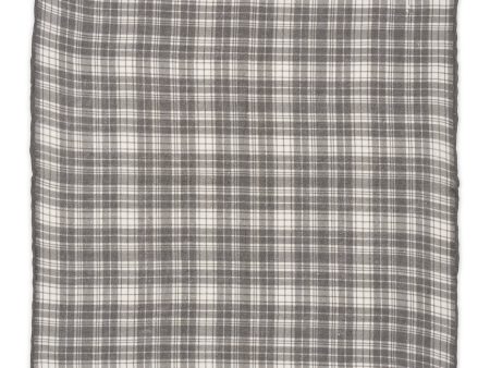 VANNUCCI Milano Handmade Gray Plaid Linen Pocket Square NEW 32cm x 32cm Online