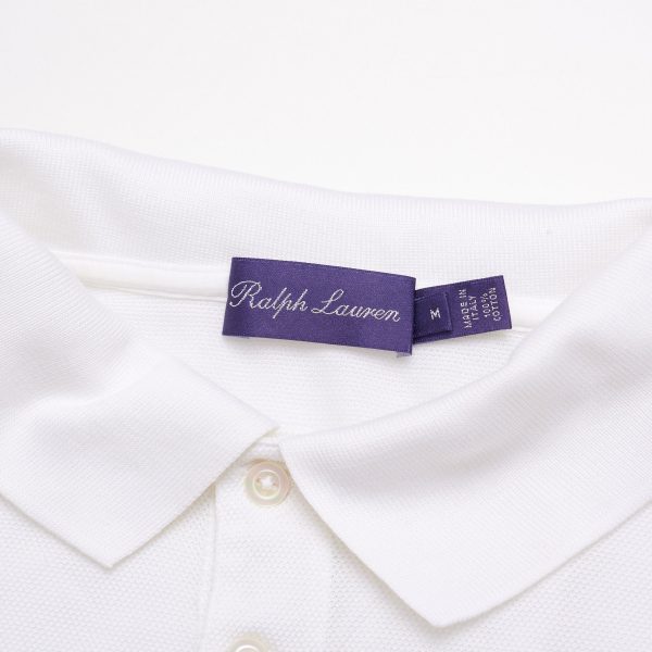 RALPH LAUREN Purple Label White Pique Cotton Short Sleeve Polo Shirt US XL Italy Sale