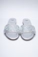 FENDI Signature Crystal-Embellished Slides 37.5 (New) For Sale