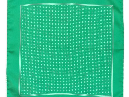 VANNUCCI Milano Handmade Green Dot Silk Pocket Square NEW 31cm x 31cm on Sale