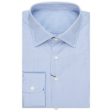 BESPOKE ATHENS Handmade Blue Hairline Striped Cotton Shirt 43 NEW 17 Slim Fit Discount