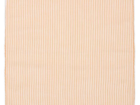 VANNUCCI Milano Handmade Orange-White Striped Cotton Pocket Square NEW 33cm x 33cm For Discount