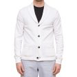 RALPH LAUREN Black Label White Cotton Shawl Collar Cardigan Sweater Size M Online now