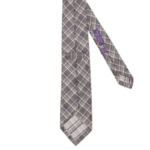 RALPH LAUREN Purple Label England Handmade Prince of Wales Silk Tie Seven Fold NEW For Sale