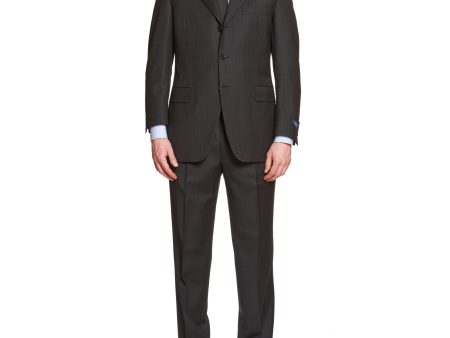 CANALI Dark Gray Striped Wool Super 120 s Suit EU 50 NEW US 40 Online