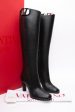 VALENTINO GARAVANI Black Leather Ono Knee-High Boots 38.5 (New) Online Hot Sale