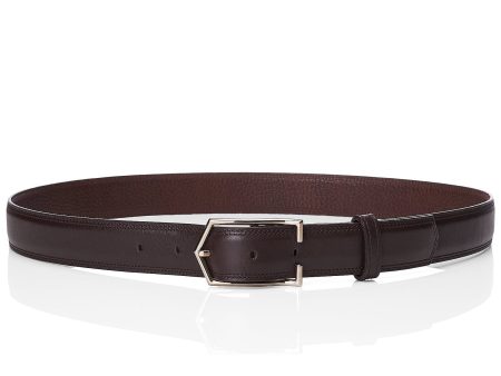 JOHN LOBB Brown Calf Belt Silver-Tone Buckle La Scala Belt 85cm 34  NEW Supply