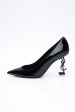 SAINT LAURENT Black Patent Leather Opyum Monogramme Heels 39.5 Fashion