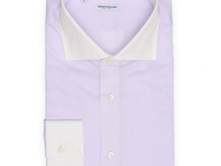 VINCENZO DI RUGGIERO Handmade Purple Cotton Dress Shirt EU 46 NEW US 18 Online Sale