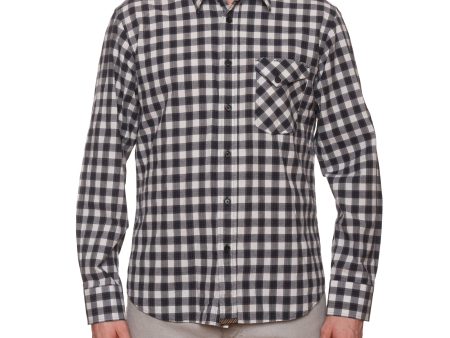 BILLY REID Gray-White Plaid Cotton Casual Shirt NEW US L Standard Cut Supply