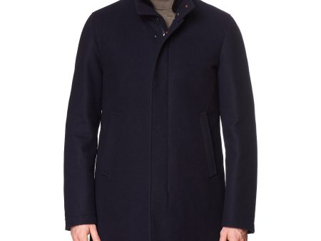 KITON KIRED  Emilius  Navy Blue Wool Padded Jacket Coat Beaver Collar EU 50 US 40 Cheap