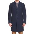 BOGLIOLI Milano Blue Wool Flannel Unlined Over Coat NEW on Sale