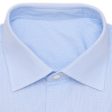 BESPOKE ATHENS Handmade Light Blue Hairline Striped Cotton Shirt NEW Slim Fit For Sale