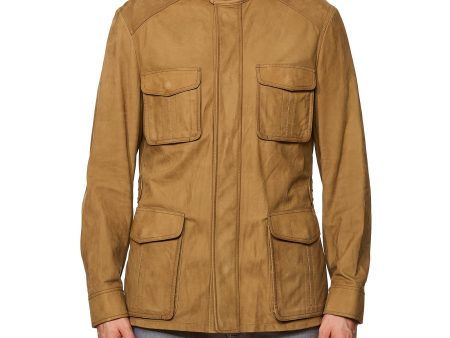 BERLUTI Paris Beige Calfskin Leather Unlined Field Jacket EU 50 NEW US M Supply