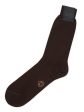 ALTO Milano Brown Cotton Knit Mid Calf Length Socks For Discount