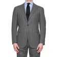 CESARE ATTOLINI Gray Striped Lambswool Cashmere Flannel Soft Suit 52 NEW US 42 on Sale