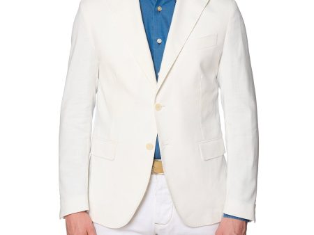 SARTORIA PARTENOPEA White Linen Unlined Jacket EU 48 NEW US 38 Current Model For Sale